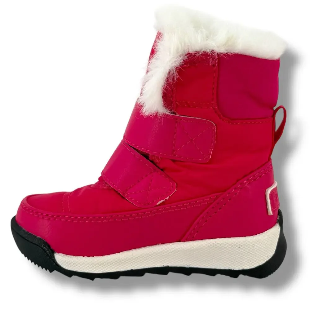 Sorel Whitney II Hot Pink Faux Fur Snow Boots Baby Girl Size 4 Waterproof